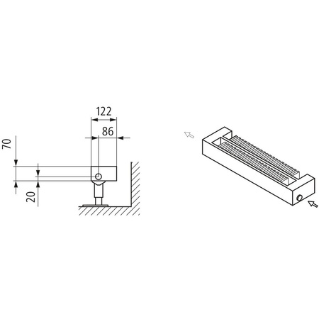 Konwektor Kermi Konvektor Typ22 BH140x122x800mm QN582,weiß,6bar,o. Abd.,AB Uni.