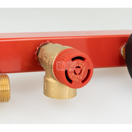 Zespół przyłączeniowy AFRISO BSS 3/4'' GW x GW, max. 3 bar + wskaźnik ciśnienia