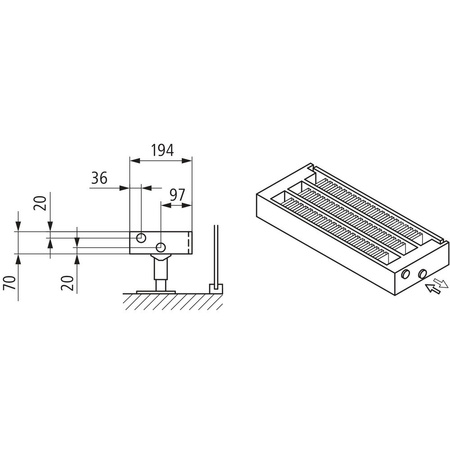 Konwektor Kermi L-Kon S Typ33 BH210x194x1200mm QN1718, weiß, 6bar, o. Abd, AB Uni