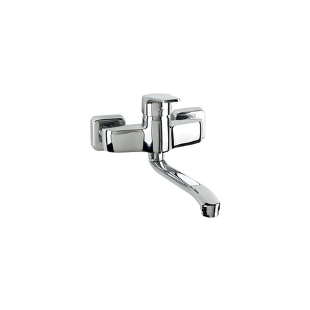 Bateria zlewozmywakowa GRAND ścienna z obrotową wylewką