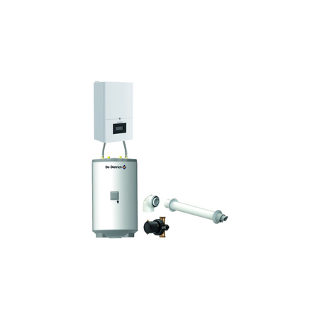 Pakiet - Kocioł gazowy jednofunkcyjny DE DIETRICH MCR4 19 kondensacyjny wiszący 2.5 - 20.7 kW+ Zestaw powietrzno-spalinowyKoncentryczny PP/Alu fi 60/100 + Zasobnik c.w.uAQUAvie125 + Filtr magnetyczny XS90