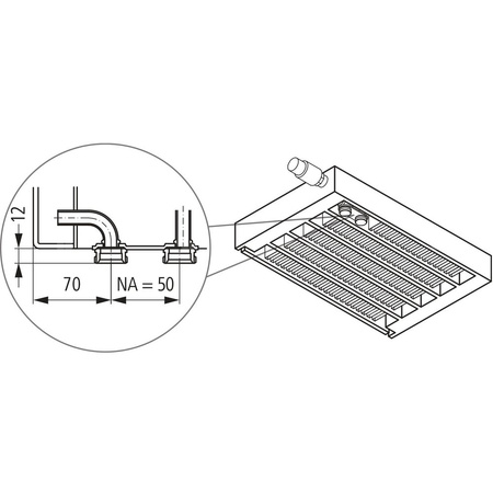 Konwektor Kermi V-Konvektor Typ22 BH210x122x3200mm QN3126, weiß, 6 bar, o. Abd., Vent. re