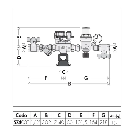 Automatyczny zestaw napełniania instalacji 1/2"