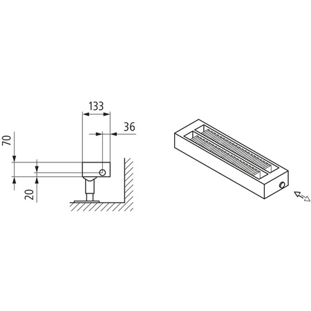 Konwektor Kermi Konvektor Typ32 BH210x133x4800mm QN5410, weiß, 6bar, o. Abd., AB Uni.