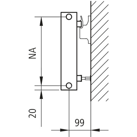 Ściana grzewcza Kermi Heizwand HHN Typ20 BH700x72x3000mm QN3357, weiß, 6bar, o. Abd, AB 12