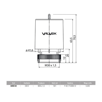 BASE głowica termoelektryczna
