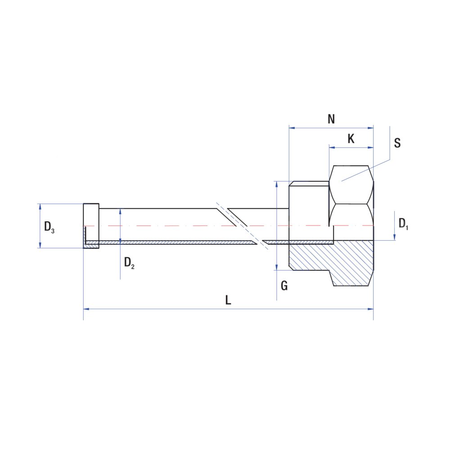 Tuleja zanurzeniowa RUMET lutowana Mosiądz 3/4'' 8 mm L=200