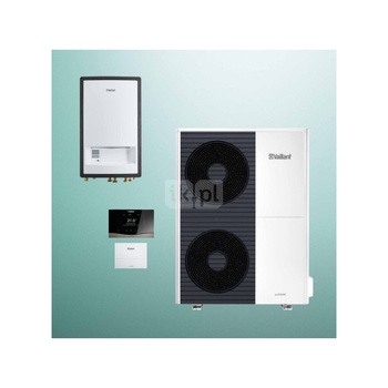 Pakiet Systemowy OZE - Pompa ciepła powietrzna powietrze-woda monoblok VAILLANT VWL 125/6A aroTHERM plus 12.2 kW 400 V + Moduł naścienny MEH 97/6 + Moduł komunikacji internetowej VR 940f + Regulator sensoCOMFORT VRC 720