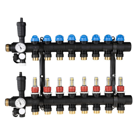 Rozdzielacz do ogrzewania podłogowego AFRISO ProCalida EF1 8-obieg. poliamid GZ 1'' x euroconus 3/4''