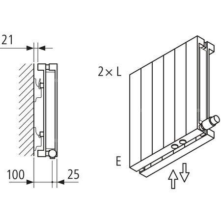 Grzejnik płytowy typ 20 KERMI V-HVV wym. 2200 x 910 mm, kolor biały, moc 3041 W