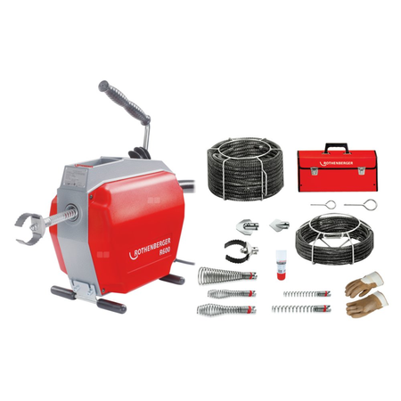 R600 Maszyna do czyszczenia rur ze spiralą/zestawem narzędzi 16-22 mm