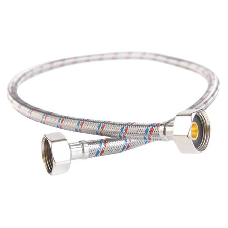 Wąż przyłączeniowy elastyczny FERRO z oplotem (stal), GW x GW, 3/4'' x 3/4'', długość 50 mm