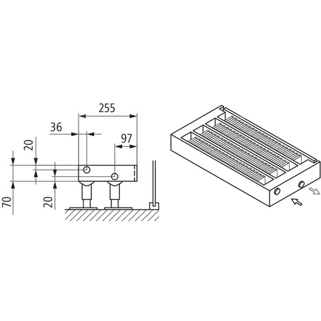 Konwektor Kermi Kon m. Str. Typ44 BH280x255x2600mm QN5634, weiß, 6bar, o. Abd., AB Uni.