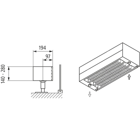 Konwektor Kermi Kon m. Str. Typ33 BH280x194x2600mm QN4108, weiß, 6bar, o. Abd., AB Uni.