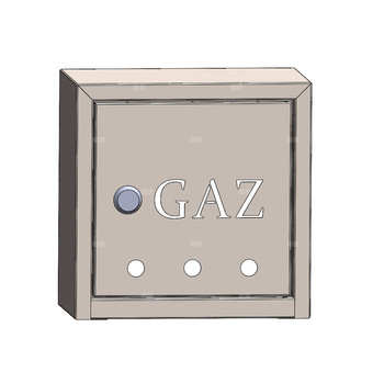 Skrzynka gazowa nierdzewna 250x250x150 naścienna z płaskim daszkiem