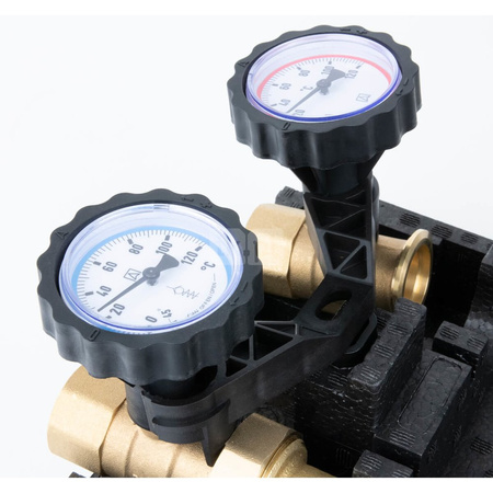 Grupa pompowa AFRISO PrimoTherm 180-2 DN 25 3-WM-SM Vario GZ x GW 1 1/2'' x 1'', z zaworem mieszającym, z izolacją, z siłownikiem arm 343 proclick