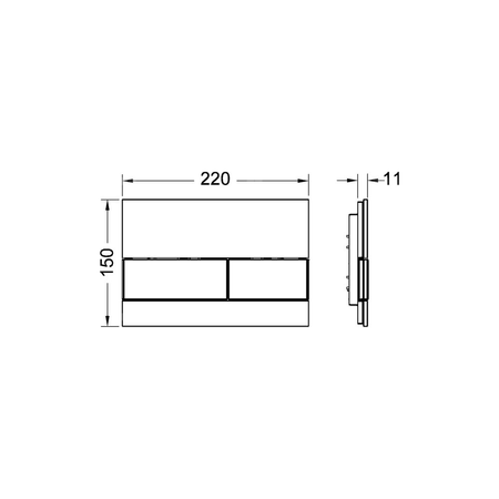 Przycisk spłukujący do stelaża (Mechaniczny) TECE square szkło, kolor czarny / stal nierdzewna szczotkowana "anti-fingerprint"