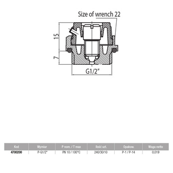 Zawór odpowietrzający c. o. VALVEX BETA 1/2''