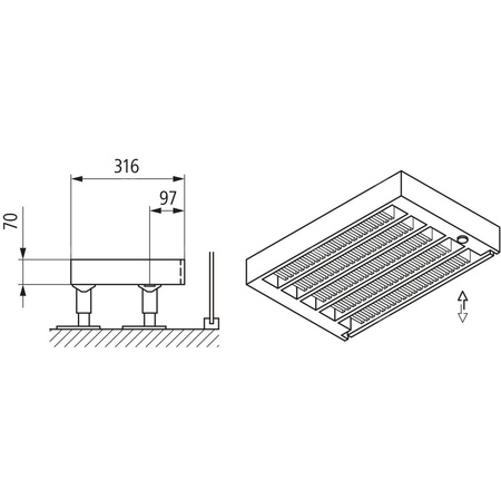 Konwektor Kermi Kon m. Str. Typ55 BH210x316x1500mm QN3558, weiß, 6bar, o. Abd., AB Uni.