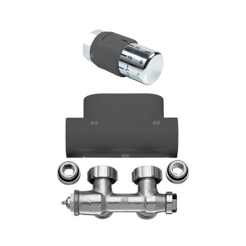 Zawór termostatyczny kątowy, zestaw, in DB 703