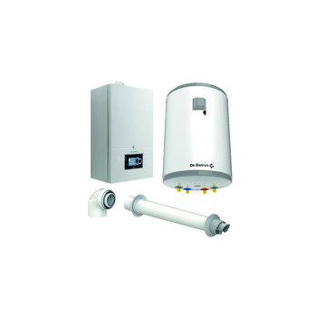 Pakiet - Kocioł gazowy jednofunkcyjny DE DIETRICH Virtuens Smart 15 kondensacyjny wiszący 2.6 - 16.3 kW+ Zestaw powietrzno-spalinowyKoncentryczny PP/Alu fi 60/100 + Zasobnik c.w.uAQUAvie100
