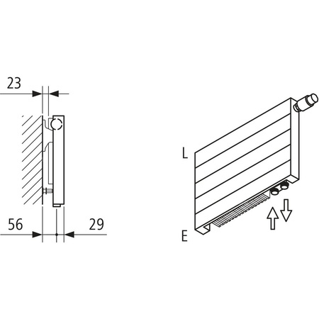Grzejnik płytowy typ 11 KERMI V-HHV QN414(R), bez osłony wym. 350 x 600 mm, kolor biały, moc 414 W
