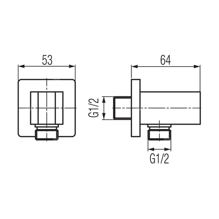 KVADRO PLUS przyłącze kątowe