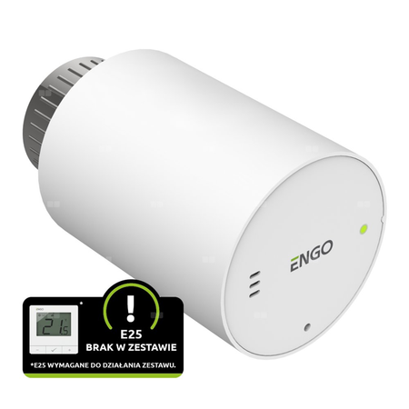 Głowica grzejnikowa bezprzewodowa, elektroniczna M28x1,5, bateryjna, biała