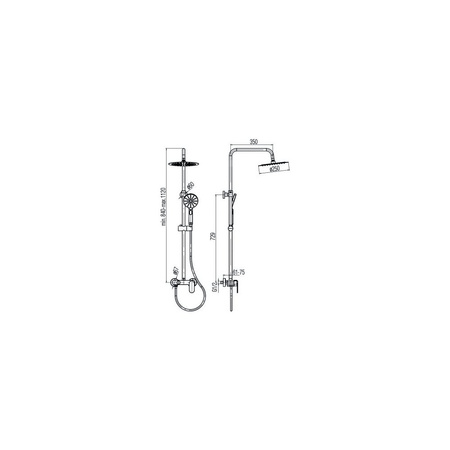 TUBE Zestaw natryskowy z baterią natryskową