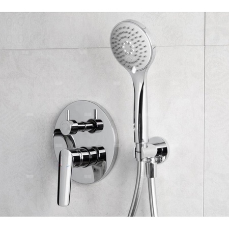 Bateria natryskowa ścienna KFA Armatura TANZANIT, kolor chrom, montaż podtynkowy