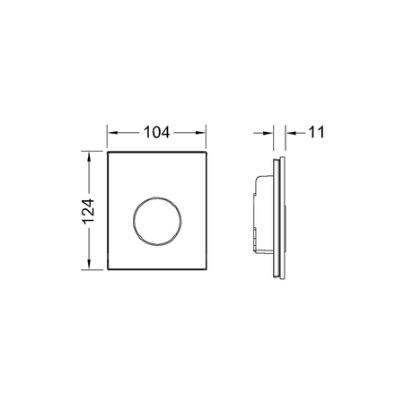 Przycisk spłukujący do stelaża do pisuaru (Mechaniczny) TECE loop szkło, kolor czarny / chrom mat