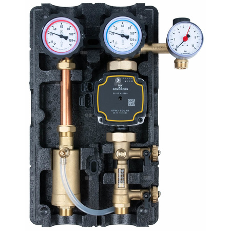 Grupa pompowa AFRISO PrimoSol 130-4 GZ 3/4'' x 3/4'', z izolacją Grundfos UPM 3 Solar 25-75/130 mm