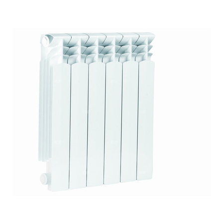 Grzejnik żeberkowy KFA Armatura G500F/4 aluminium, podłączenie boczne 572 x 322 mm, kolor biały (RAL 9010)