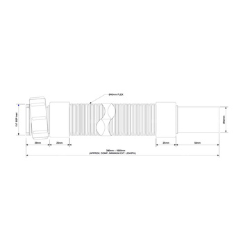 Złączka montażowa harm. 1 1/4" x 32 mm, L-1000 mm, czarna