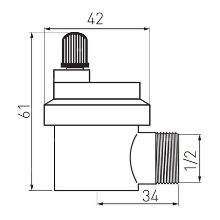 Odpowietrznik automatyczny FERRO boczny GZ mosiądz fi 1/2''