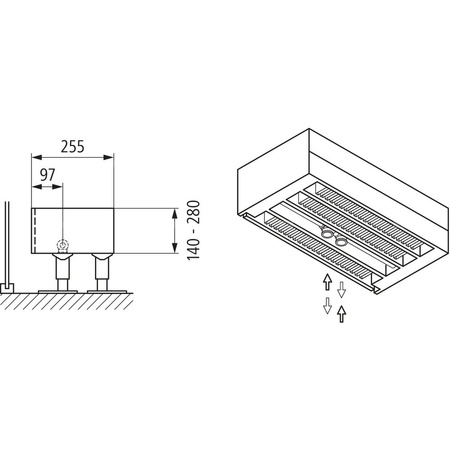 Konwektor Kermi Kon m. Str. Typ44 BH70x255x4800mm QN4478, weiß, 6bar, m. Abd, AB 12