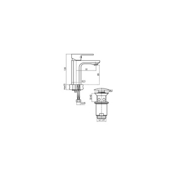 LOFT ECO Bateria umywalkowa stojaca ze spustem click clack , perlator z tworzywa