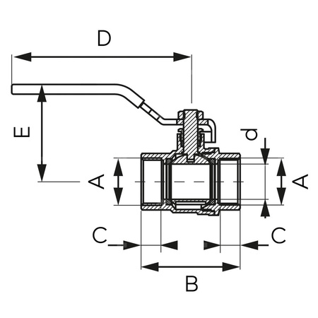 Zawór kulowy FERRO F-POWER 3'' GW, uchwyt: dźwignia