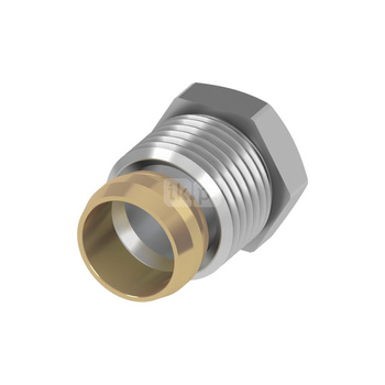 Śrubunek TECE flex dwuczęściowy, mosiądz, 15 mm x 1/2'' (zw x GZ)