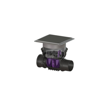 Zawór zwrotny StaufixControl DN 150 z pokrywą czarną z dwoma klapami z tworzywa