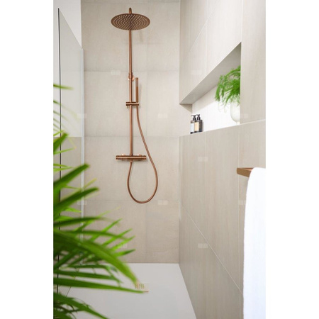 MOZA Deszczownia PREMIUM z Baterią natryskową termostatyczną, Brushed rose gold PVD