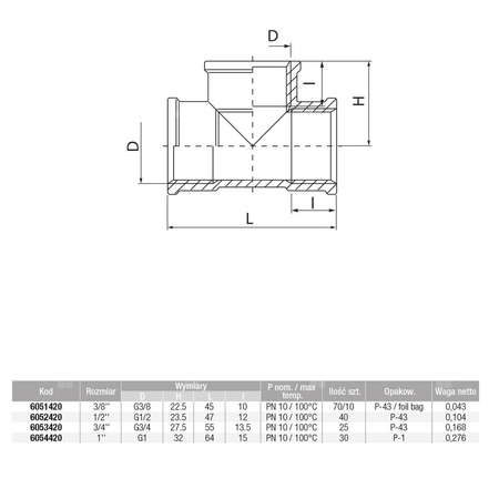 Trójnik VALVEX Twist mosiądz 1/2'' GW