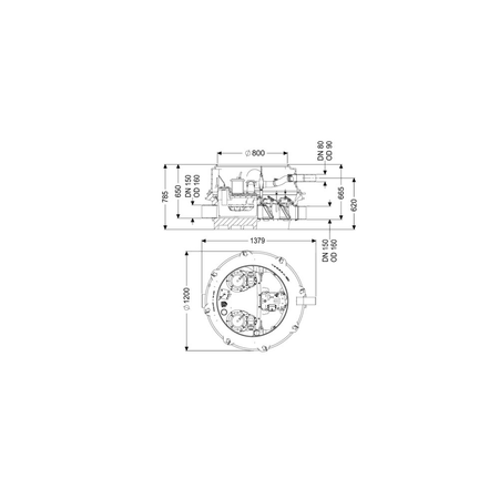 MODUŁ TECHNICZNY DUO ECOLIFT XL POMPY 400V SPF3000-S3 z automatyczną klapą zwrotną do ścieków czarnych do zabudowy w ziemi lub płycie betonowej