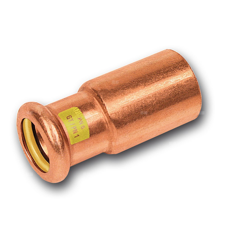 Nypel SANHA Press Gas redukcja, Cu, 22 mm x 18 mm (zz x zw)