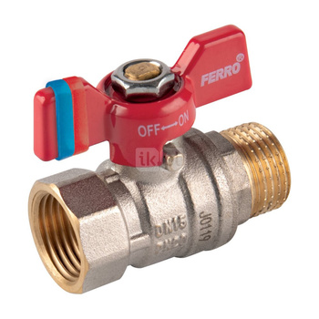 Zawór kulowy FERRO F-COMFORT 3/4'' GW x GZ, uchwyt: motylek