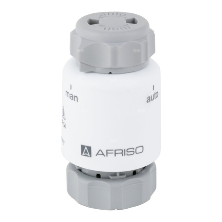 Siłownik termoelektryczny TSA-02 FO, nakrętka M30 x 1,5 mm, 24 V AC/DC, NC, funkcja sterowania ręcznego