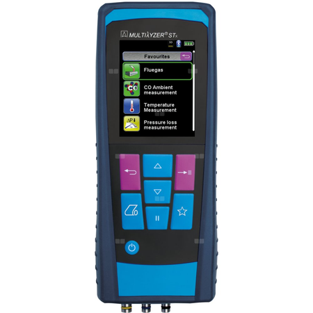 Sensor O2, CO/H2, NO, CO+, pomiar ciągu kominowego AFRISO Multilyzer STx wyświetlacz kolorowy TFT 2,8'', akumulator Li-Ion, z drukarką, z walizką