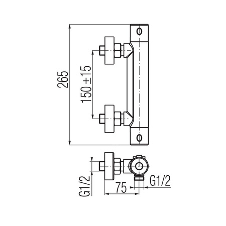 ESTILL ROUND PLUS Bateria natryskowa termostatyczna