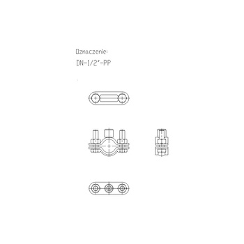 Obejma masywna DN 1/2 (20-22mm) DN1/2