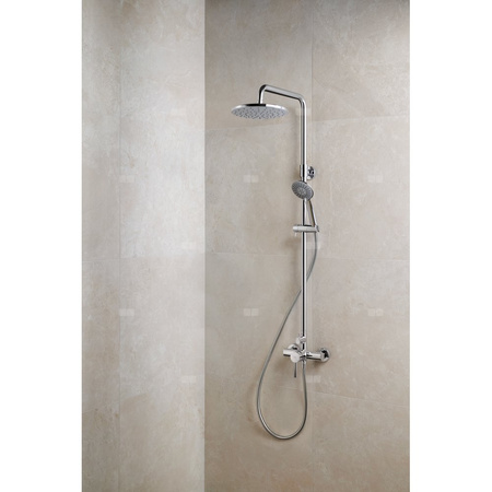 DESZCZOWNIA MOZA Z BATERIĄ NATRYSKOWĄ ŚCIENNĄ, CHROM